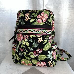 Vera Bradley backpack retired Botanica‎ pattern Black Pink Green Floral